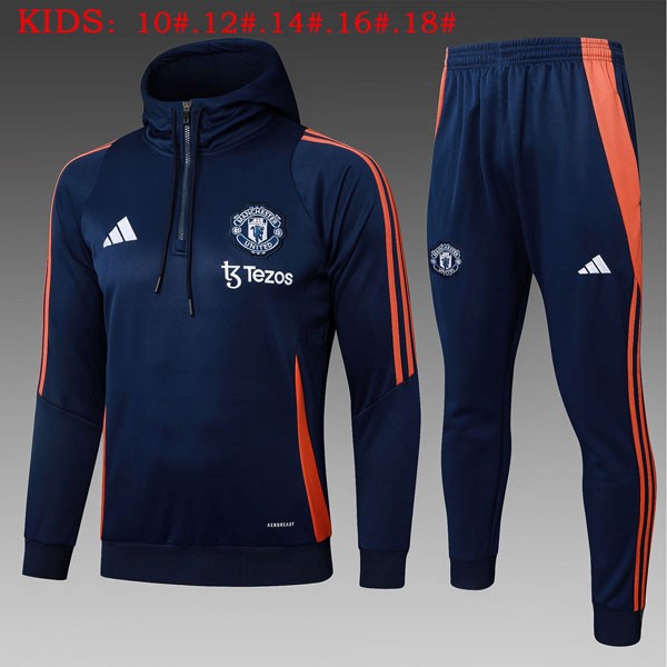 Ninos Sudadera Con Capucha Manchester United 2025 2026 Azul 5